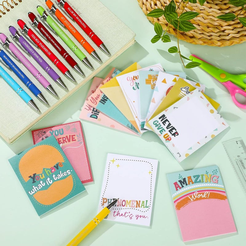 Geyee 24 Pcs Employee Sticky Notes with Funny Pens 3 x 4 Inch to Do List Notepads with Sayings Pen for Valentine's Day Coworkers Nurse Teacher Employee Office Staff Work Team Appreciation Gifts - Image 4